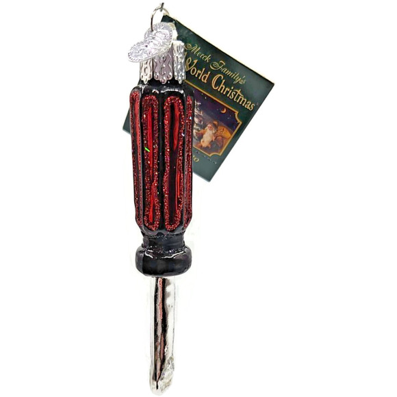 OWC Screwdriver Construction Tools Work Glass Old World Christmas Ornament - Picture 1 of 10